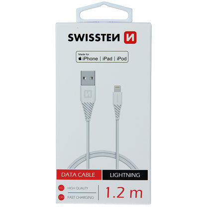 Kabel do transmisji danych i ładowania USB-A - Lightning Swissten, 18 W, 1,2 m, biały 71526501