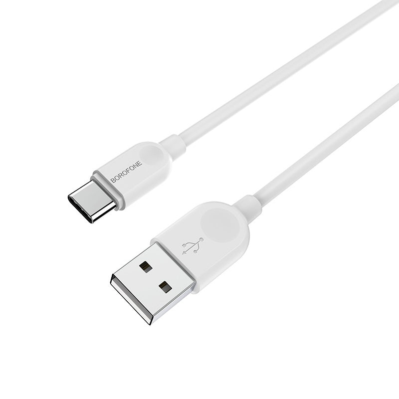 Kabel do transmisji danych i ładowania USB-A - USB-C Borofone BX14 LinkJet BX14, 18 W, 2 m, biały