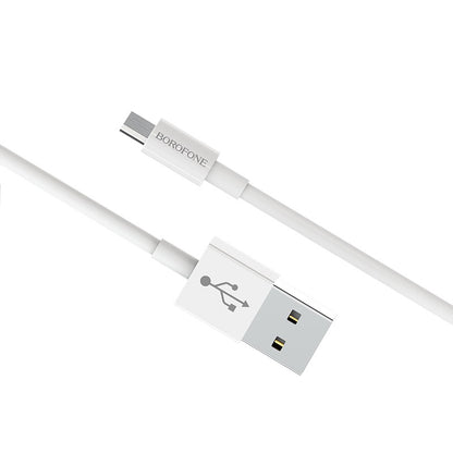 Kabel do ładowania i transmisji danych USB-A - microUSB Borofone Bloom BX22, 18W, 1m, biały