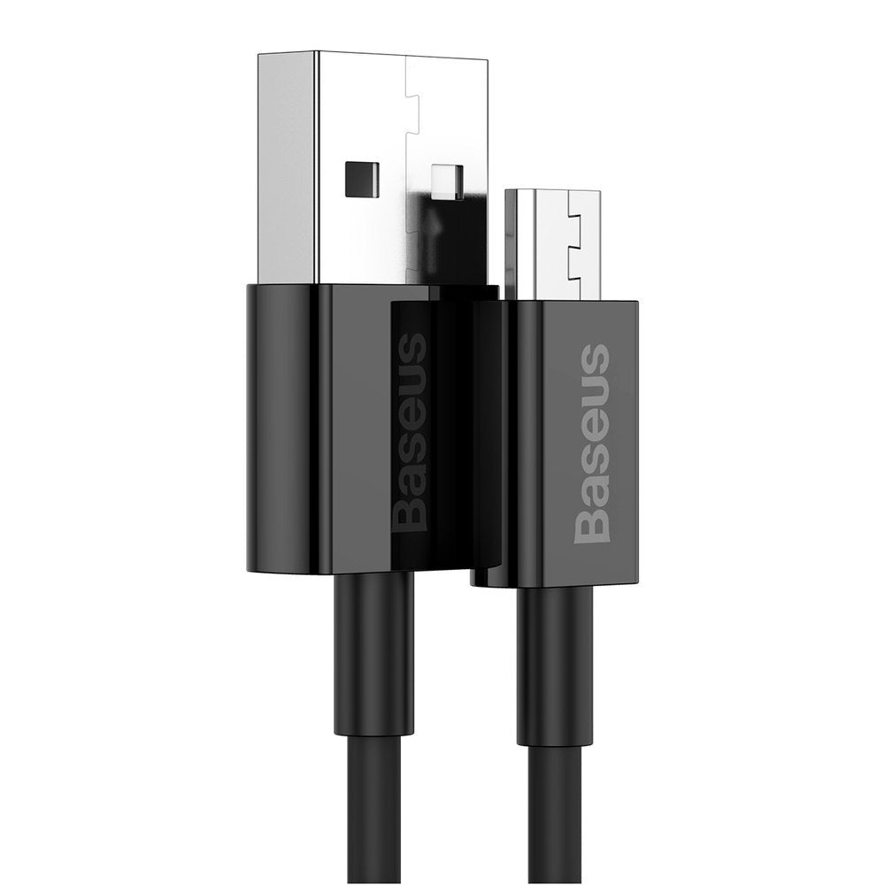 Cablu Date si Incarcare USB-A - microUSB Baseus Superior Series, 18W, 2m, Negru CAMYS-A01