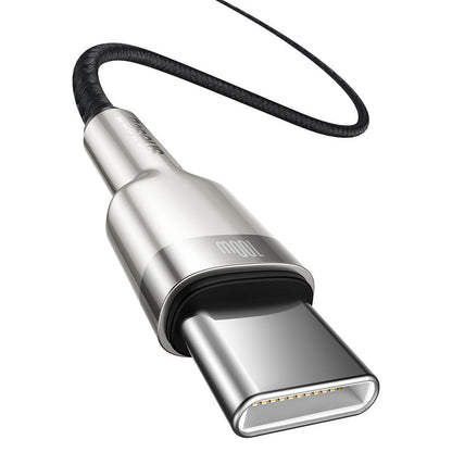 Cablu Date si Incarcare USB-C - USB-C Baseus Cafule, 100W, 2m, Negru CATJK-D01