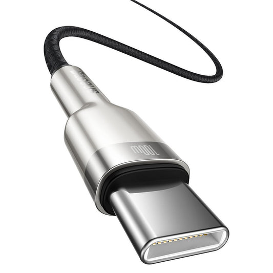 Cablu Date si Incarcare USB-C - USB-C Baseus Cafule, 100W, 2m, Negru CATJK-D01