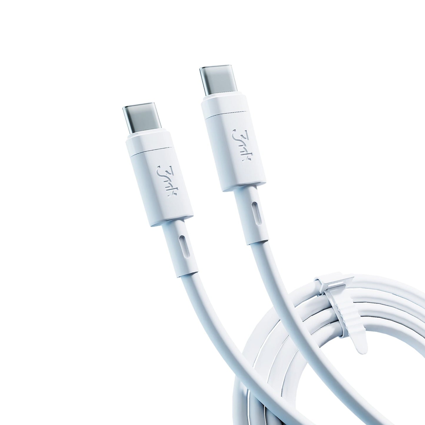 Cablu Date si Incarcare USB-C - USB-C 3MK Hyper Silicone, 60W, 1m, Alb