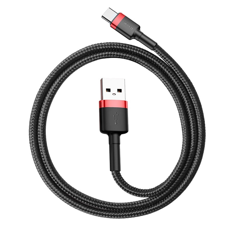 Cablu Date si Incarcare USB-A - USB-C Baseus Cafule, 18W, 0.5m, Rosu CATKLF-A91