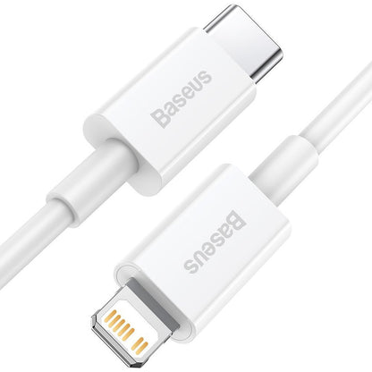 Cablu Date si Incarcare USB-C - Lightning Baseus Superior Series, 20W, 0.25m, Alb CATLYS-02