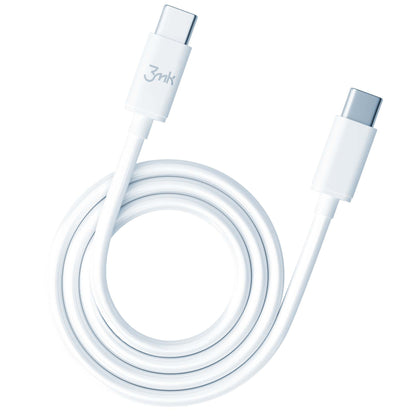 Cablu Date si Incarcare USB-C - USB-C 3MK Hyper, 100W, 2m, Alb