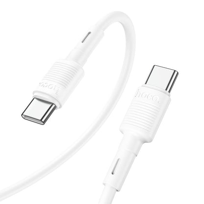 Cablu Date si Incarcare USB-C - USB-C HOCO X83 Victory, 60W, 1m, Alb