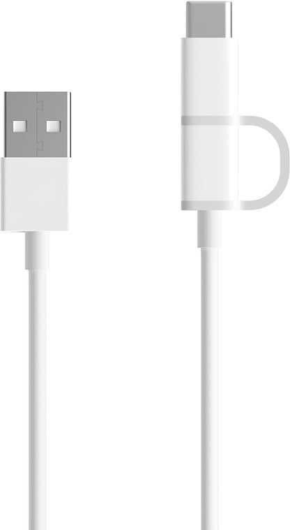 Cablu Date si Incarcare USB-A - microUSB / USB-C Xiaomi, 18W, 1m, Alb SJV4082TY