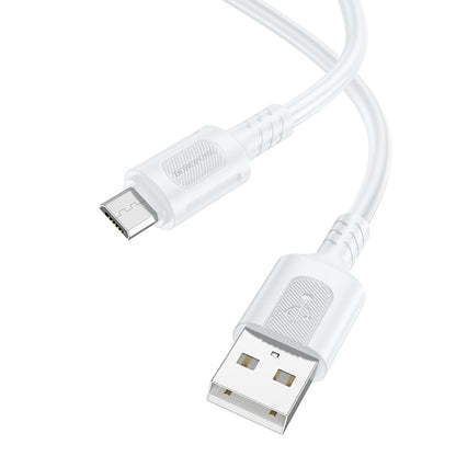 Kabel do ładowania i transmisji danych USB-A - microUSB Borofone BX111 Feliz, 18W, 1m, biały 