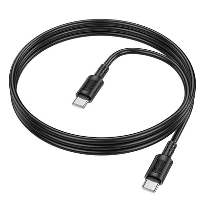 Cablu Date si Incarcare USB-C - USB-C Borofone BX111 Feliz, 60W, 1m, Negru