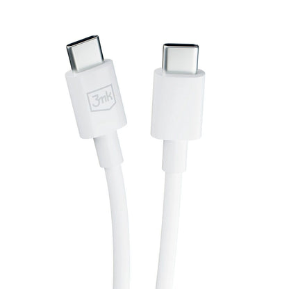 Cablu Date si Incarcare USB-C - USB-C 3MK Hyper, 100W, 1.2m, Alb