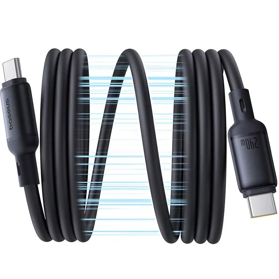 Cablu Date si Incarcare USB-C - USB-C Baseus PicoGo, 240W, 1m, Negru P10376800121-00
