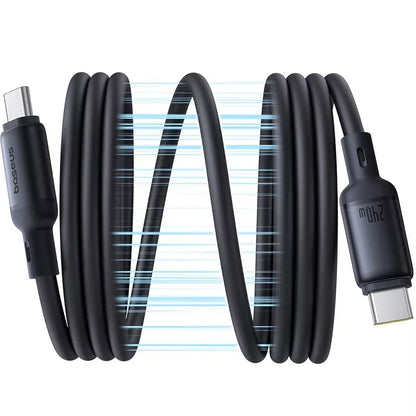 Cablu Date si Incarcare USB-C - USB-C Baseus PicoGo, 240W, 1m, Negru P10376800121-00