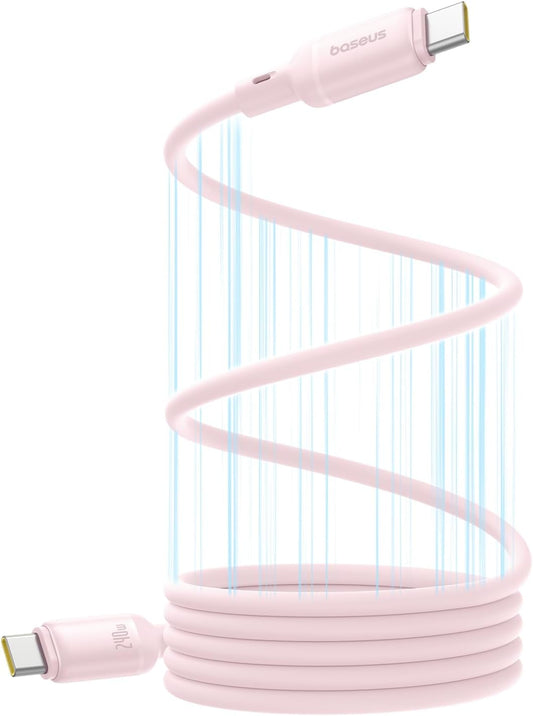 Cablu Date si Incarcare USB-C - USB-C Baseus PicoGo, 240W, 1m, Roz P10376800411-00
