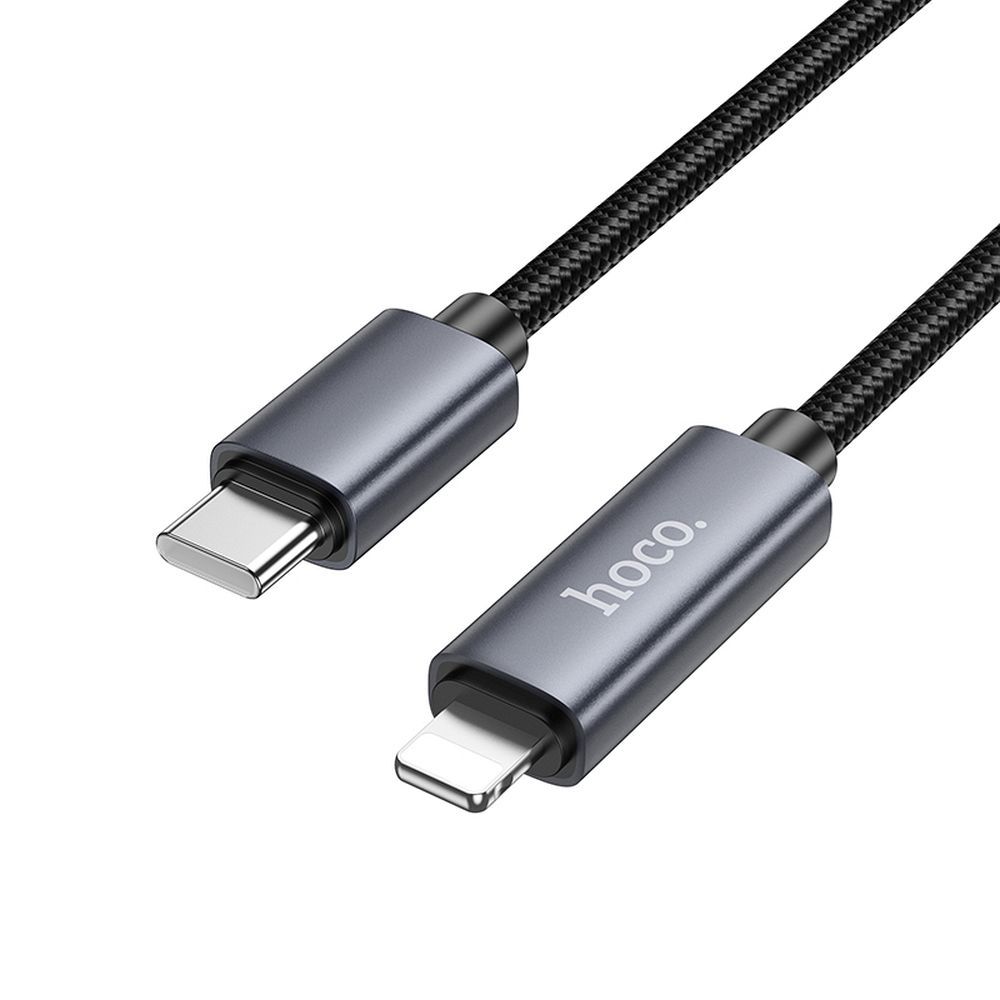 Cablu Date si Incarcare USB-C - Lightning HOCO Display X112, 27W, 1m, Negru