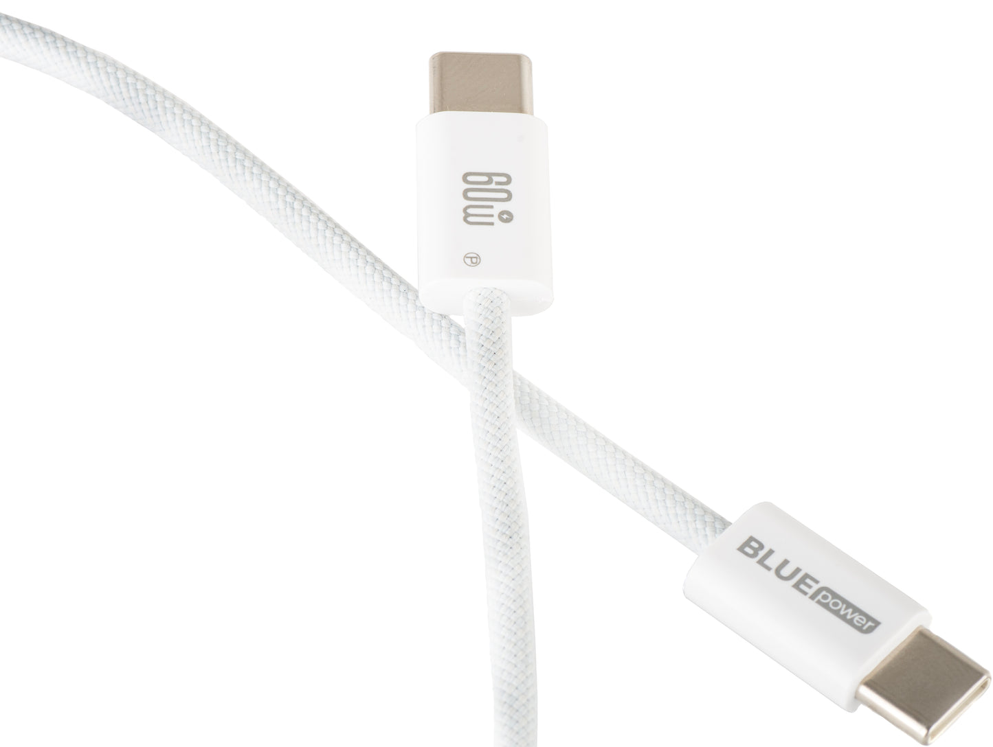 Cablu Date si Incarcare USB-C - USB-C Blue Power NB-Q273, 60W, 1m, Alb