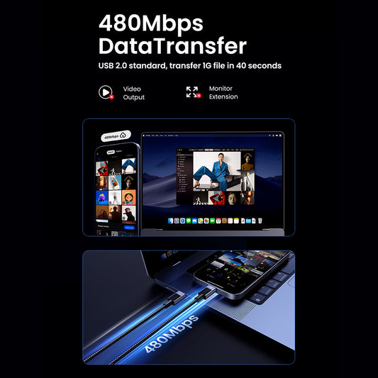 Cablu Date si Incarcare USB-C - USB-C UGREEN L513, 240W, 1m, Negru