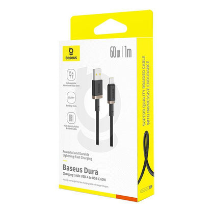 Cablu Date si Incarcare USB-A - USB-C Baseus Dura Series, 60W, 1m, Auriu P10377802U01-00