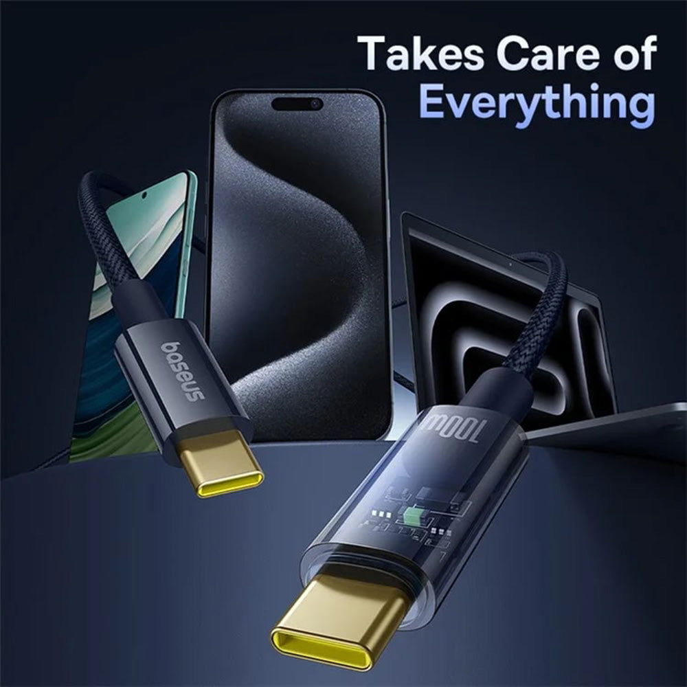 Cablu Date si Incarcare USB-C - USB-C Baseus Explorer, 100W, 1m, Bleumarin P10319704321-00