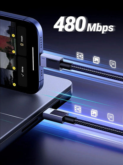 Cablu Date si Incarcare USB-C - USB-C UGREEN L512, 100W, 3m, Gri