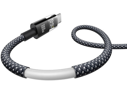 Cablu Date si Incarcare USB-A - USB-C Baseus Display 2, 100W, 1m, Negru P10382701121-00