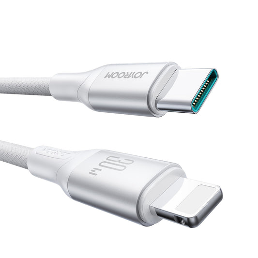 Cablu Date si Incarcare USB-C - Lightning Joyroom S-A28 Flash, 30W, 1m, Alb