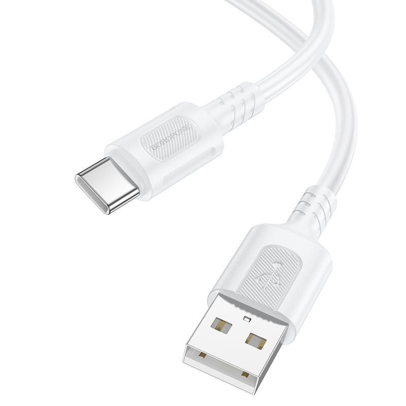 Cablu Date si Incarcare USB-A - USB-C Borofone BX111 Feliz, 20W, 1m, Alb