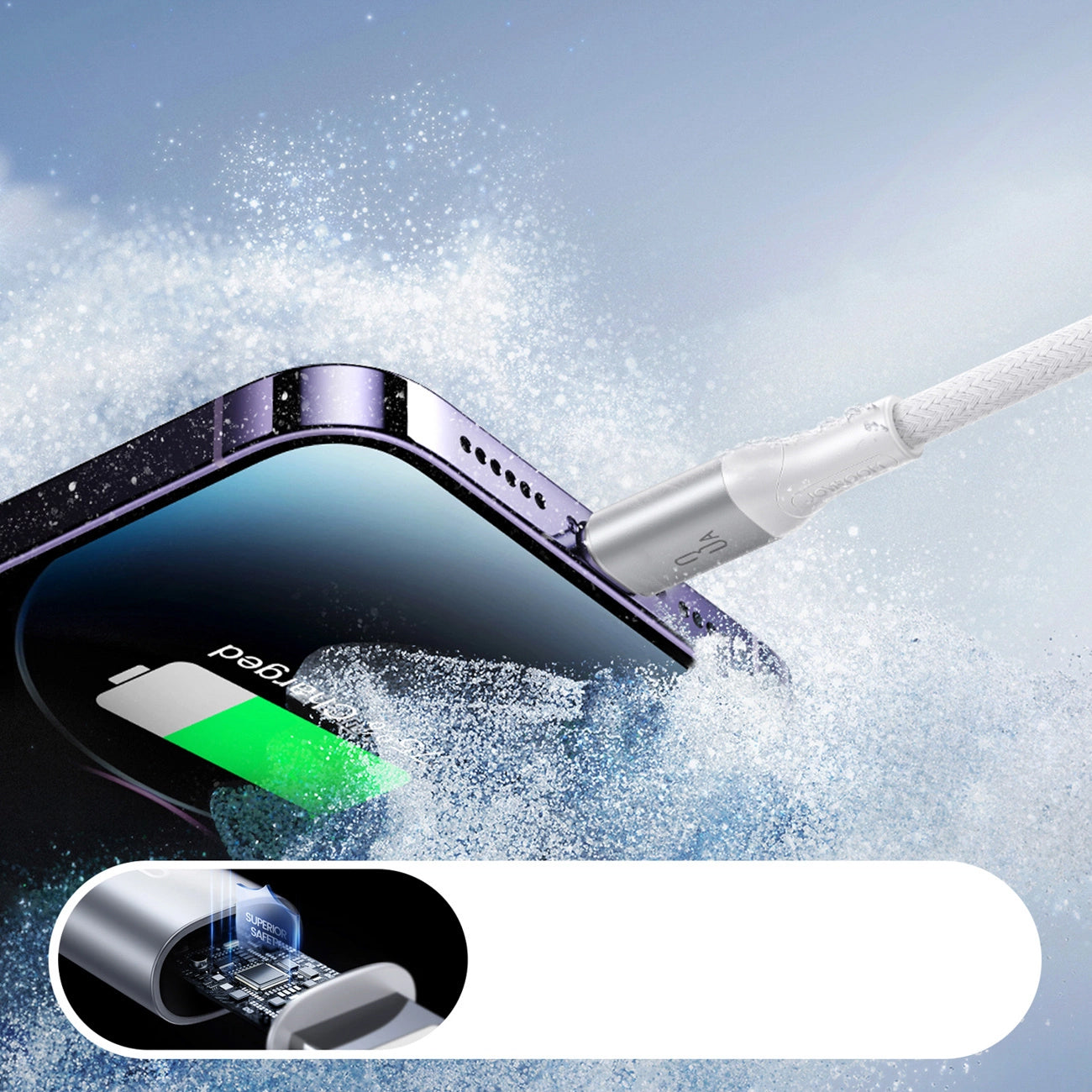 Cablu Date si Incarcare USB-A - Lightning Joyroom S-A28 Flash, 18W, 2m, Alb