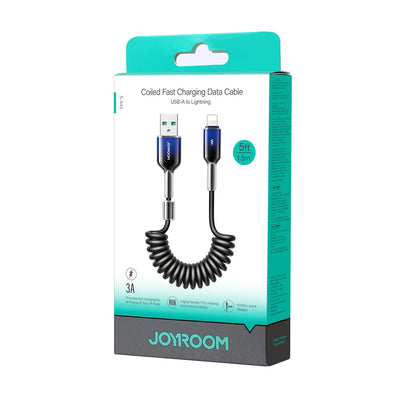 Cablu Date si Incarcare USB-A - Lightning Joyroom S-A43 Crystal, 18W, 1.5m, Negru