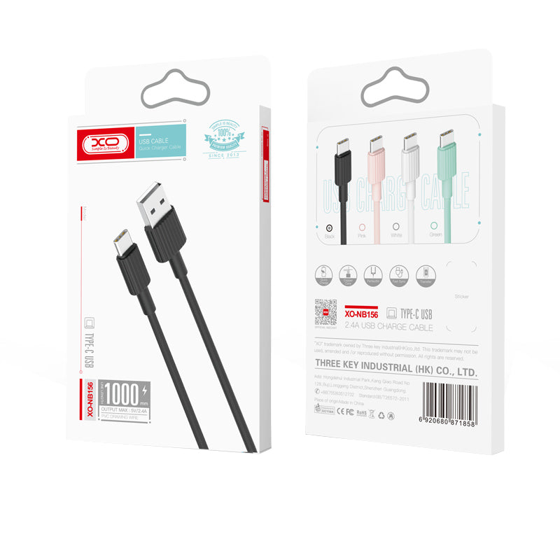 Cablu Date si Incarcare USB-A - USB-C XO Design NB156, 60W, 1m, Alb