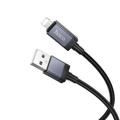 Cablu Date si Incarcare USB-A - Lightning HOCO X118 Display, 12W, 1m, Negru