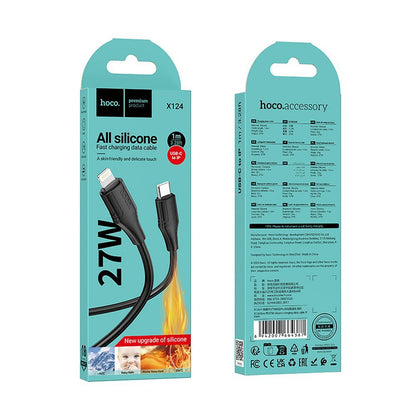 Cablu Date si Incarcare USB-C - Lightning HOCO X124, 27W, 1m, Negru