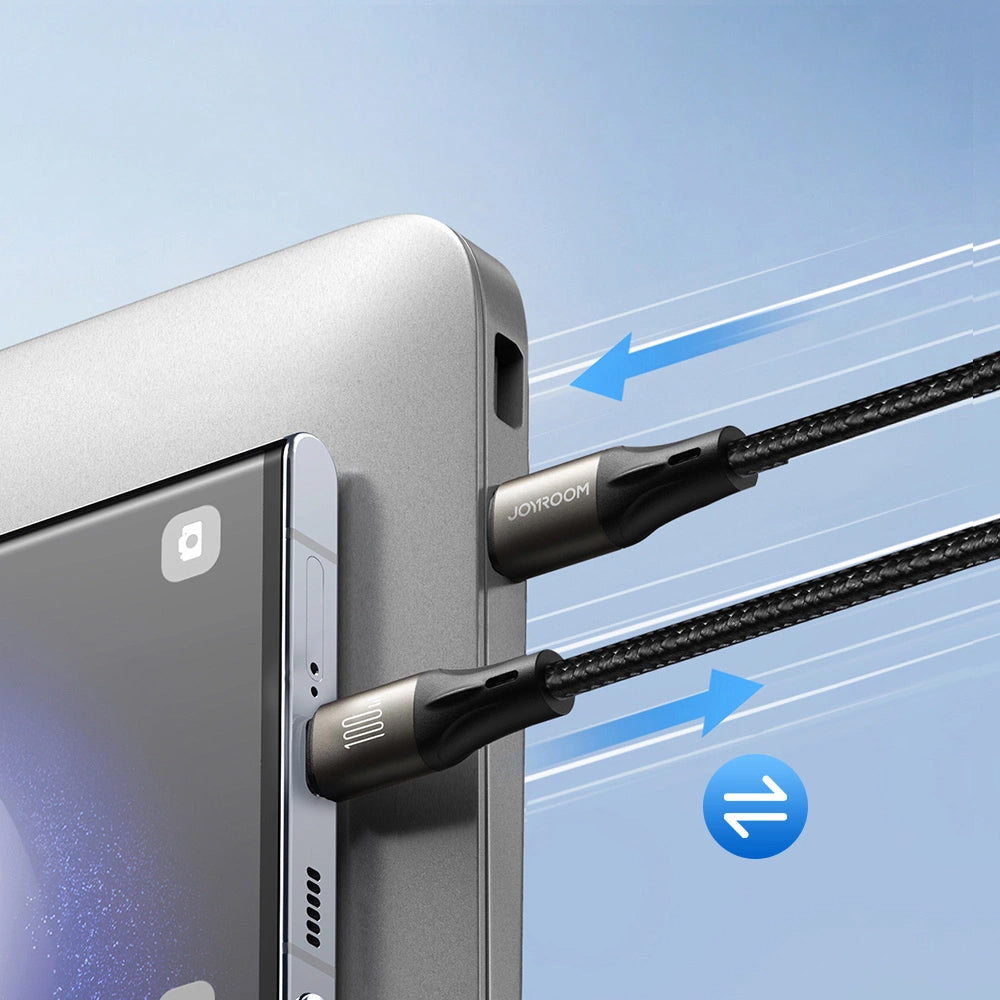 Cablu Date si Incarcare USB-C - USB-C Joyroom S-A25 Light-Speed, 100W, 1.2m, Negru
