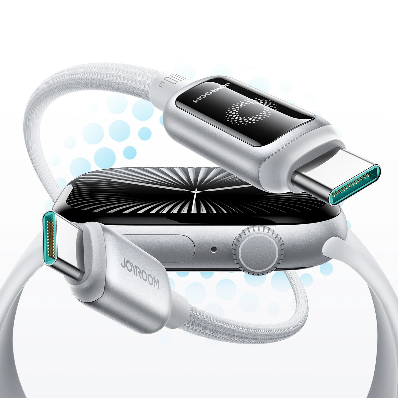 Cablu Date si Incarcare USB-C - USB-C Joyroom S-A55 StarFlight Display, 100W, 1.2m, Alb