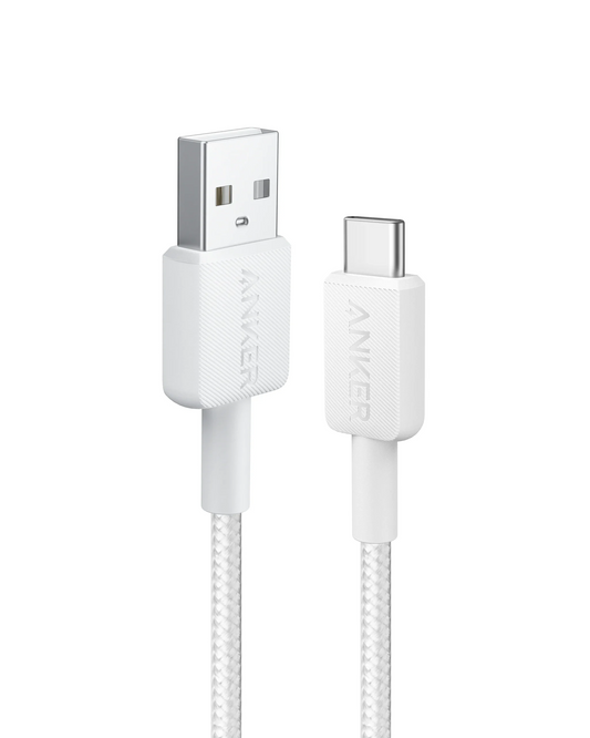Cablu Date si Incarcare USB-A - USB-C Anker 322, 18W, 1.8m, Alb A81H6G21