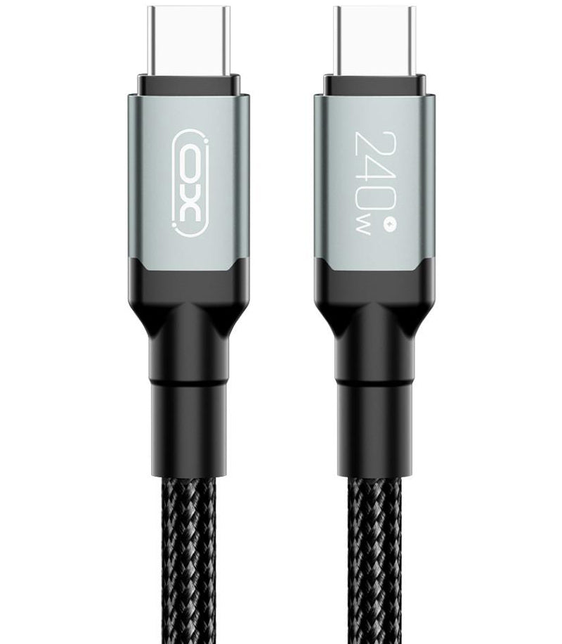 Cablu Date si Incarcare USB-C - USB-C XO Design NB-Q264A, 240W, 1m, Negru