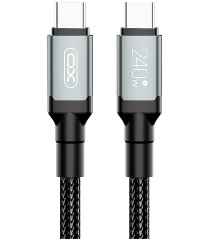 Cablu Date si Incarcare USB-C - USB-C XO Design NB-Q264A, 240W, 1m, Negru