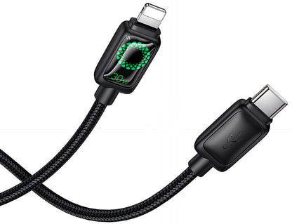 Cablu Date si Incarcare USB-C - Lightning HOCO U146, 30W, 1.2m, Negru