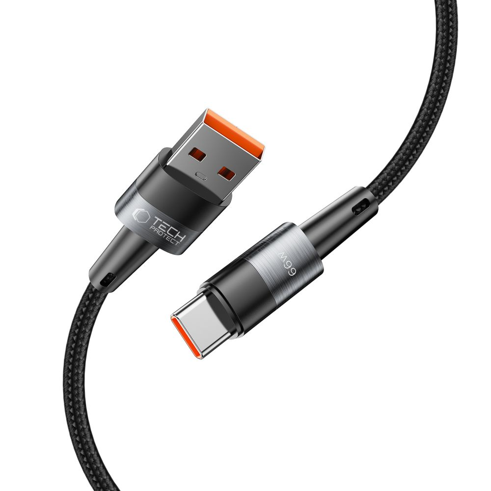 Cablu Date si Incarcare USB-A - USB-C Tech-Protect Ultraboost, 66W, 0.5m, Gri