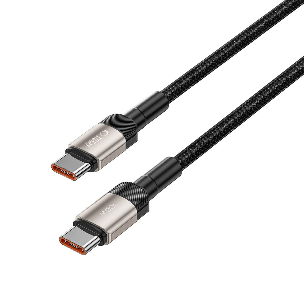 Cablu Date si Incarcare USB-C - USB-C Tech-Protect Ultraboost EVO, 100W, 1m, Argintiu