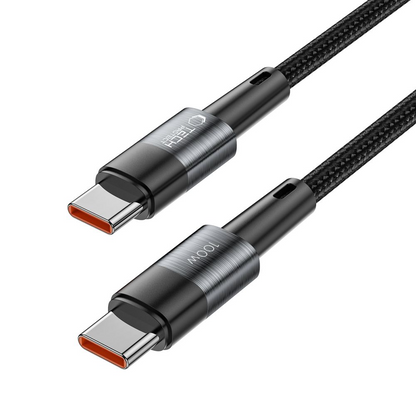 Cablu Date si Incarcare USB-C - USB-C Tech-Protect Ultraboost, 100W, 3m, Gri