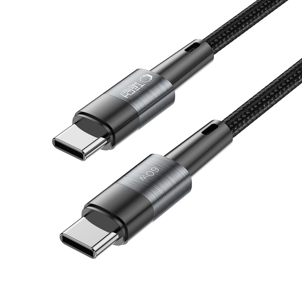 Cablu Date si Incarcare USB-C - USB-C Tech-Protect Ultraboost, 60W, 1m, Gri