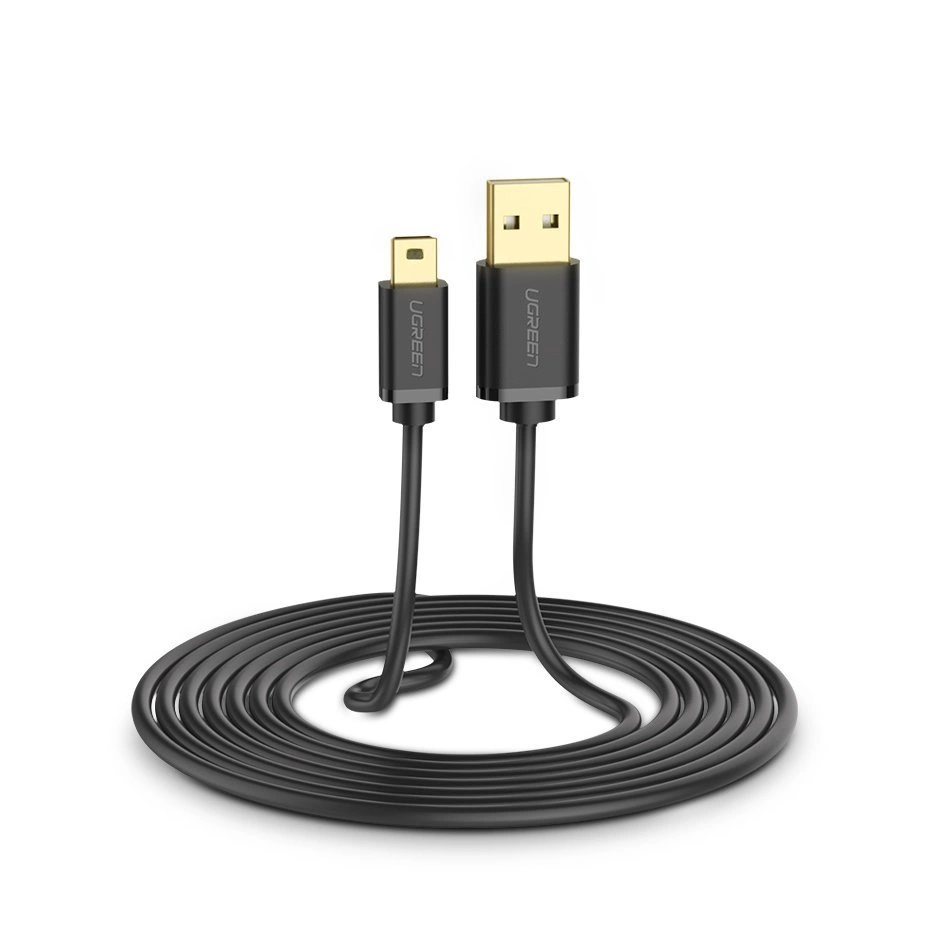 Cablu Date si Incarcare USB-A - miniUSB UGREEN US132, 3m, Negru