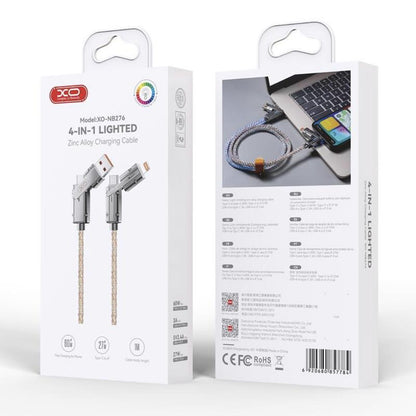 Cablu Date si Incarcare USB-C / USB-A - USB-C / Lightning XO Design NB276, 60W, 1m, Gri