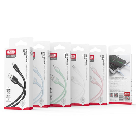 Cablu Date si Incarcare USB-A - microUSB XO Design NB212, 18W, 1m, Roz