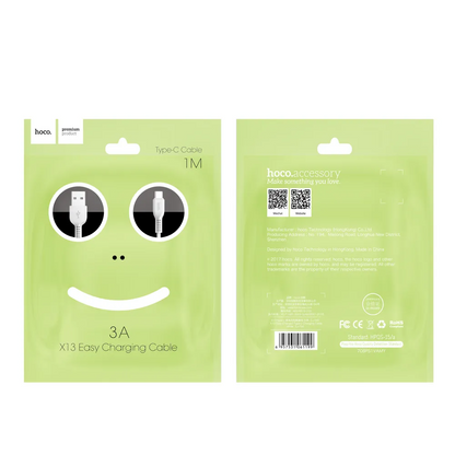 Cablu Date si Incarcare USB-A - USB-C HOCO X13 Easy, 18W, 1m, Negru