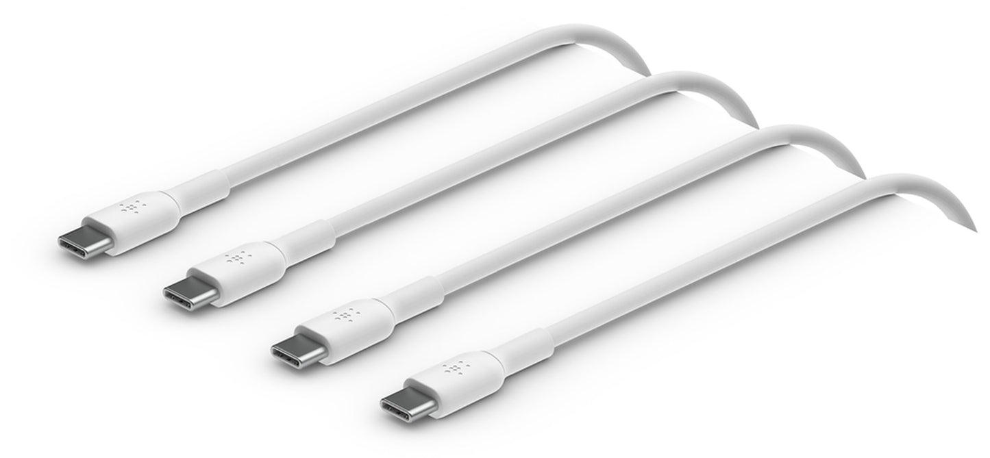Cablu Date si Incarcare USB-C - USB-C Belkin BoostCharge, 60W, 1m, Set 2 bucati, Alb CAB003bt1MWH2PK