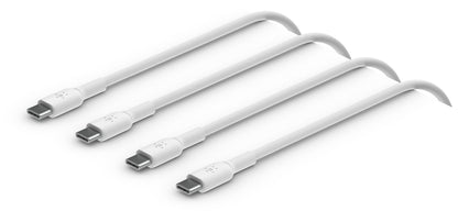 Cablu Date si Incarcare USB-C - USB-C Belkin BoostCharge, 60W, 1m, Set 2 bucati, Alb CAB003bt1MWH2PK