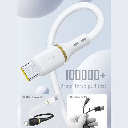 Cablu Date si Incarcare USB-C - USB-C Dudao L25C, 30W, 1m, Alb