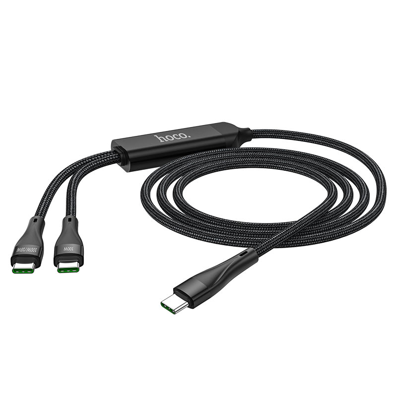 Cablu Date si Incarcare USB-C - USB-C HOCO U102 Super, 100W, 1.2m, Negru